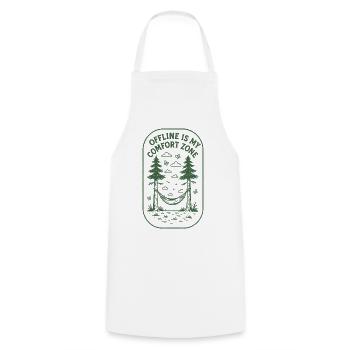 Zone hors ligne | La nature est lente - Tablier de cuisine - blanc - Devant - AI Model Male 185 dark (185cm)