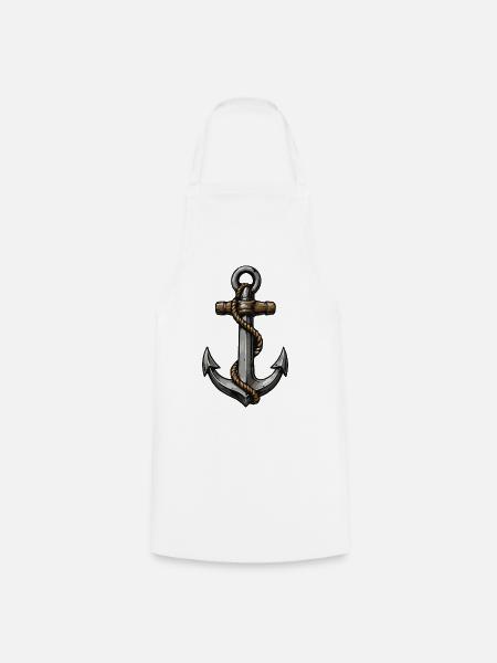 Anker Tau Maritime Stil - Kochschürze - Weiß