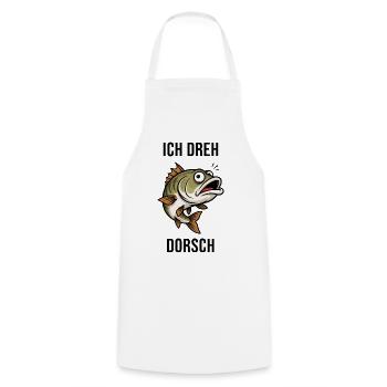 Ich Dreh Dorsch Angeln Fisch Humor Spruch - Kochschürze - Weiß - Vorne - AI Model Male 185 dark (185cm)