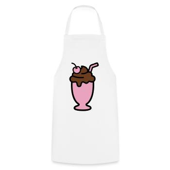 Milchshake Eiscreme Icon - Cooking Apron - white - Front - AI Model Male 185 dark (185cm)