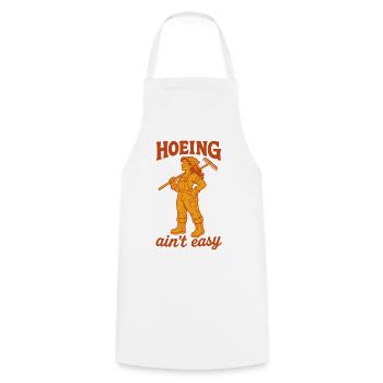 Urban Gardening Hoeing Aint Easy - Cooking Apron - white - Front - AI Model Male 185 dark (185cm)