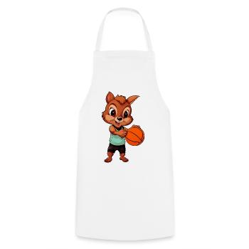 Basketballer Eichhörnchen - Kochschürze - Weiß - Vorne - AI Model Male 185 dark (185cm)