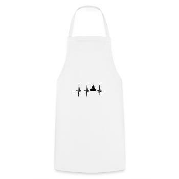 Battements de coeur Yoga Vector - Tablier de cuisine - blanc - Devant - AI Model Male 185 dark (185cm)