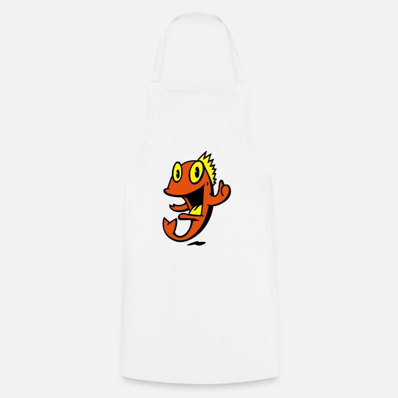 poisson marin souriant - Tablier de cuisine - blanc