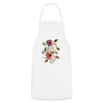 Fleurs - Tablier de cuisine - blanc - Devant - AI Model Male 185 dark (185cm)