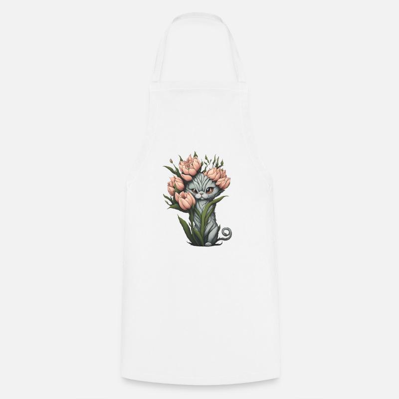 Fleur de chat extraterrestre - Tablier de cuisine - blanc