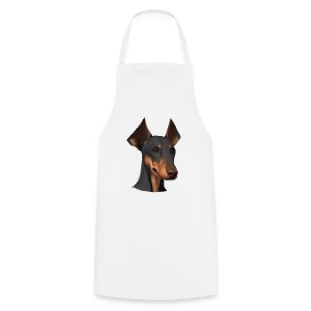 Doberman Doberman chiot chien Doberman dresseur - Tablier de cuisine - blanc - Devant - AI Model Male 185 dark (185cm)