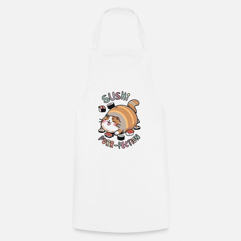 Suchi catl - Cooking Apron - white