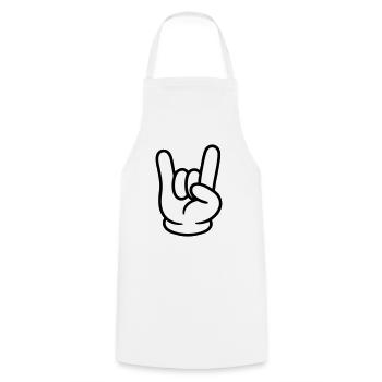 Hand Comic Party Zeichen - Kochschürze - Weiß - Vorne - AI Model Male 185 dark (185cm)