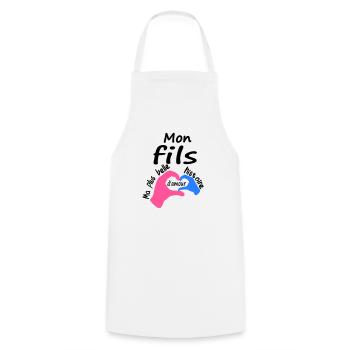 Mon fils ma plus belle histoire d amour - Tablier de cuisine - blanc - Devant - AI Model Male 185 dark (185cm)