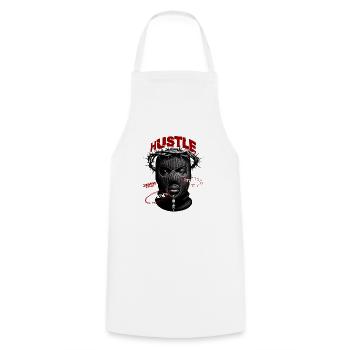Hustle Hood Street Creative Stand Out - Kochschürze - Weiß - Vorne - AI Model Male 185 dark (185cm)