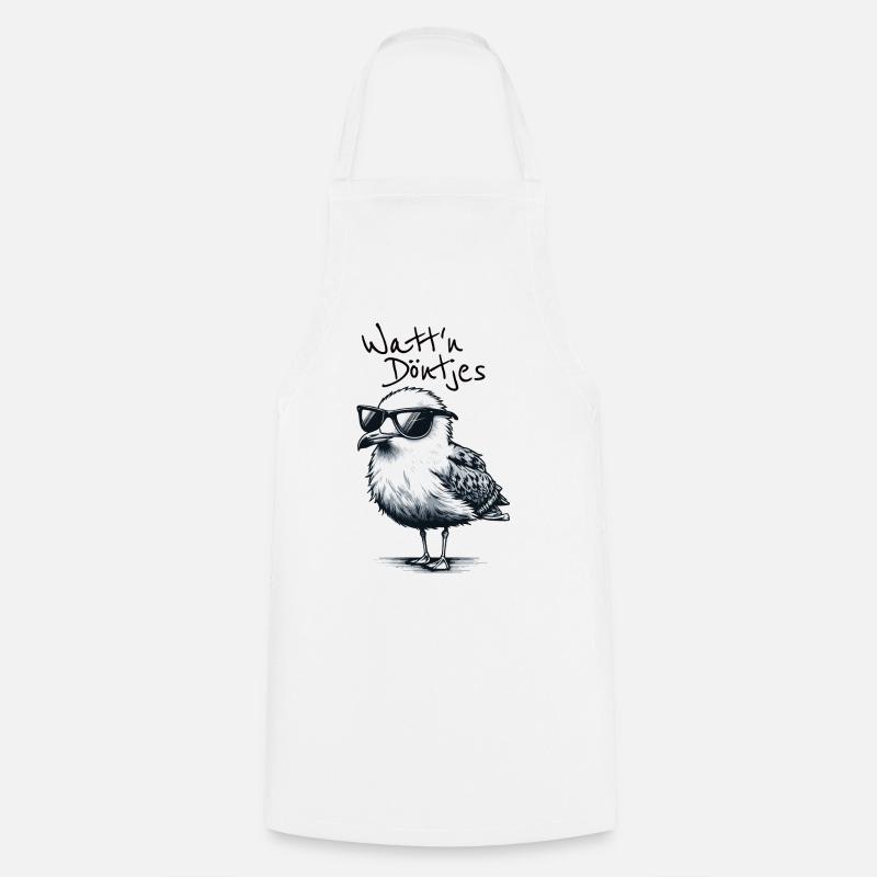 Watt'n Döntjes Coole Möwe plattdeutsch Spruch - Kochschürze - Weiß