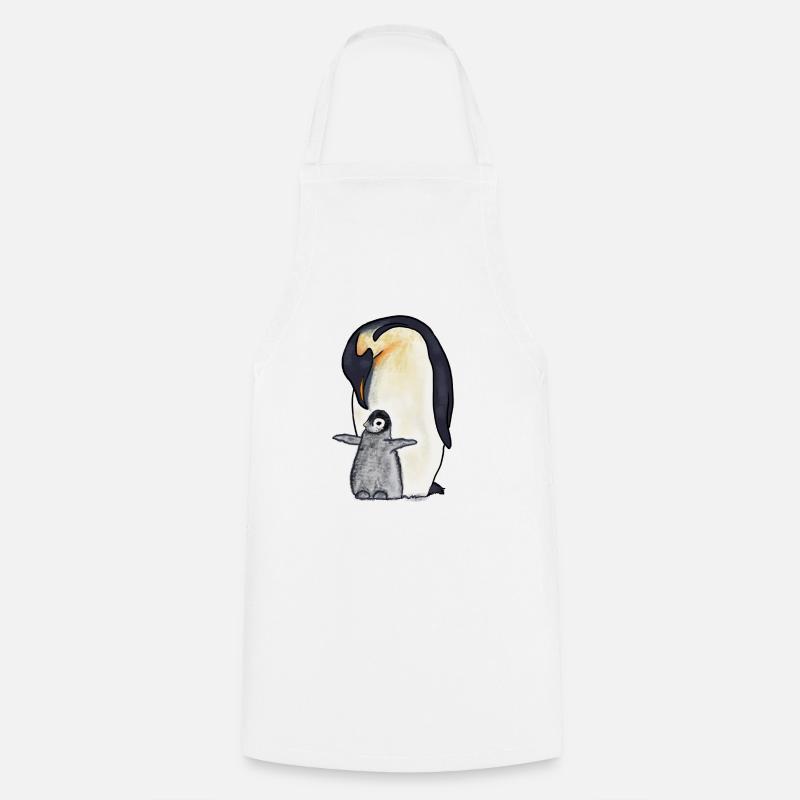 Pingouins - Tablier de cuisine - blanc