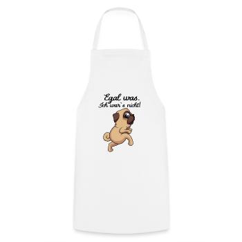 Egal was. Ich wars nicht mops lustiger Spruch Hund - Kochschürze - Weiß - Vorne - AI Model Male 185 dark (185cm)