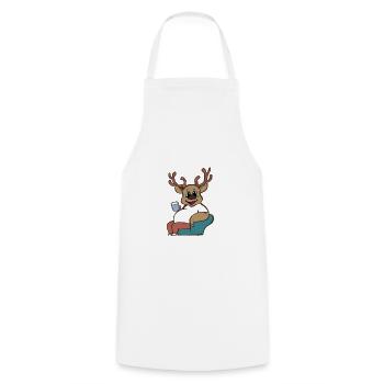 my deer friend, Geschenk für Männer Frauen, Kinder - Kochschürze - Weiß - Vorne - AI Model Male 185 dark (185cm)