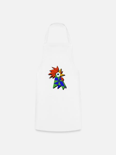 Rooster geometric - Kochschürze - Weiß