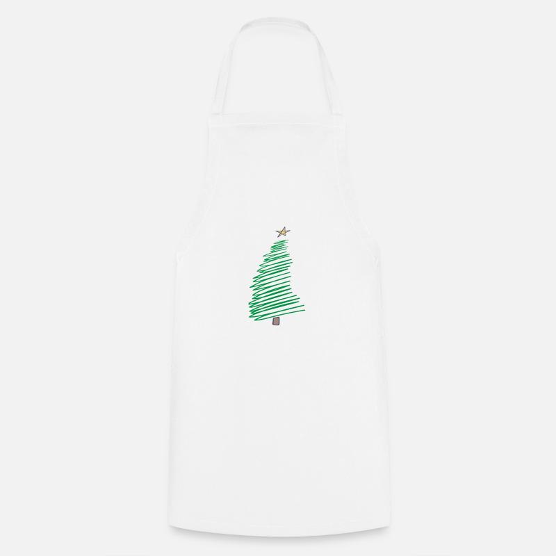 Weihnachtsbaum - Kochschürze - Weiß