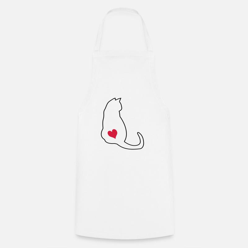 Chat - Tablier de cuisine - blanc