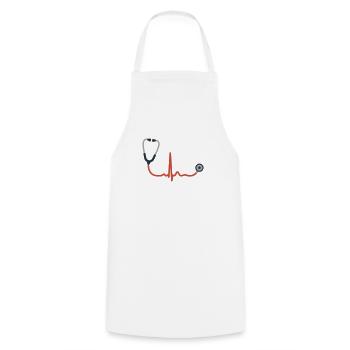 STETHOSCOPE DOCTOR HOSPITAL - Cooking Apron - white - Front - AI Model Male 185 dark (185cm)