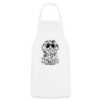 MALTESER coolest dog ever dog saying - Cooking Apron - white - Front - AI Model Male 185 dark (185cm)