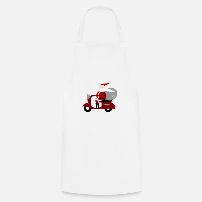 Weihnachten - Weihnachtsmann Roller - Kochschürze - Weiß