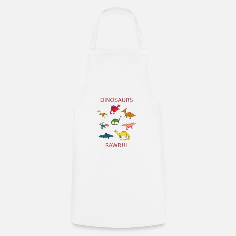 Dinosaur Pattern Rawr Dinosaur Dinosaurs - Cooking Apron - white
