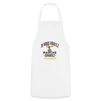 Homme t-shirt mécanicien automobile garagiste - Tablier de cuisine - blanc - Devant - AI Model Male 185 dark (185cm)