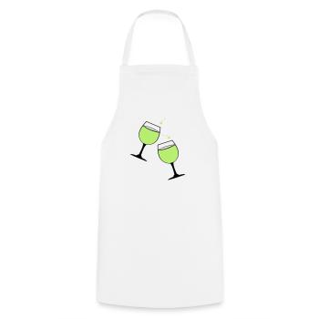 Cheers glasses of red wine drinks - Cooking Apron - white - Front - AI Model Male 185 dark (185cm)