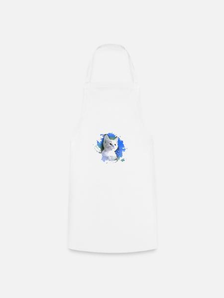 kätzchen,katze,katzenbaby,graffiti,malerei,blau - Kochschürze - Weiß