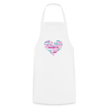 Coeur Bachata - bleu / rose - Bachata Dance Shirt - Tablier de cuisine - blanc - Devant - AI Model Male 185 dark (185cm)