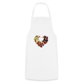 heart, fruit, vegetables, vegetable heart, colorful - Cooking Apron - white - Front - AI Model Male 185 dark (185cm)