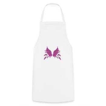 angel,pink,feathers,angelwings,wings - Cooking Apron - white - Front - AI Model Male 185 dark (185cm)