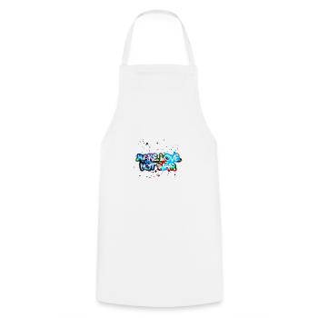 make love not war,pink typo,war,graffiti - Cooking Apron - white - Front - AI Model Male 185 dark (185cm)