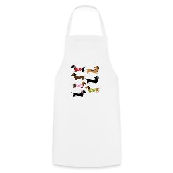 COLORFUL Dachshund - Cooking Apron - white - Front - AI Model Male 185 dark (185cm)