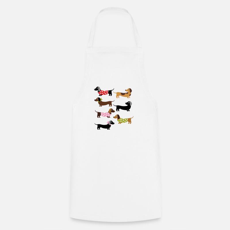 Teckel coloré - Tablier de cuisine - blanc