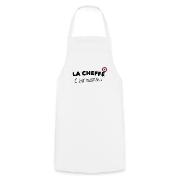 Tablier personnalisé 🍴 La cheffe c'est MAMIE ! - Tablier de cuisine - blanc - Devant - AI Model Male 185 dark (185cm)