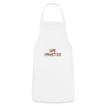 save winnetou,font,typo,black,western,brown - Cooking Apron - white - Front - AI Model Male 185 dark (185cm)