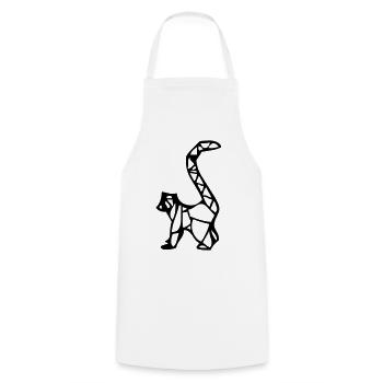 Origami Lemur Monkey - Cooking Apron - white - Front - AI Model Male 185 dark (185cm)