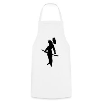 samouraï - Tablier de cuisine - blanc - Devant - AI Model Male 185 dark (185cm)