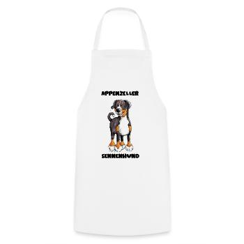 Mignon Appenzeller Sennenhund - Tablier de cuisine - blanc - Devant - AI Model Male 185 dark (185cm)