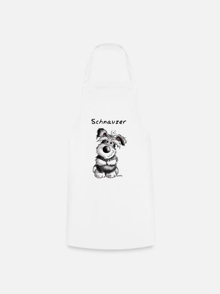 Fröhlicher Schnauzer - Kochschürze - Weiß