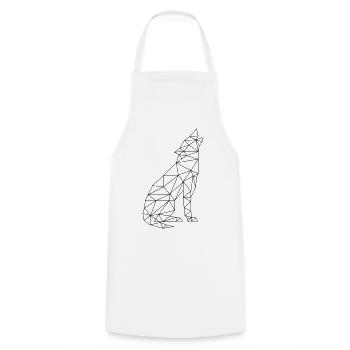 Wolf Call Wolf Contour Silhouette - Cooking Apron - white - Front - AI Model Male 185 dark (185cm)
