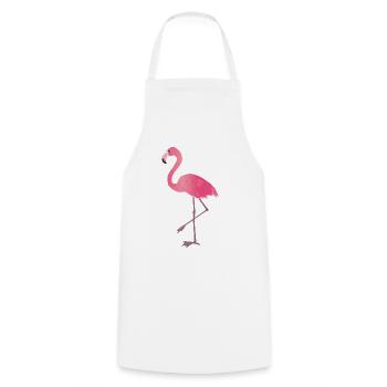 Pink Flamingo - Cooking Apron - white - Front - AI Model Male 185 dark (185cm)