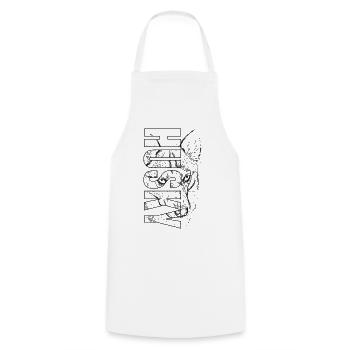 Le HUSKY dans Schrift &Image Tête de chien - Tablier de cuisine - blanc - Devant - AI Model Male 185 dark (185cm)
