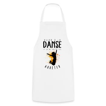Danse humoristique humour danseuse fille femme - Tablier de cuisine - blanc - Devant - AI Model Male 185 dark (185cm)