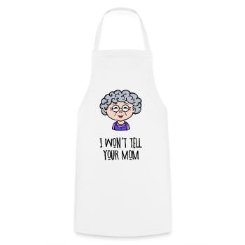 Old Woman Grandma Glasses Statement Grandmother Grandson - Cooking Apron - white - Front - AI Model Male 185 dark (185cm)