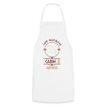 Cabin #8 in Camp Half Blood, Child of Artemis - Cooking Apron - white - Front - AI Model Male 185 dark (185cm)