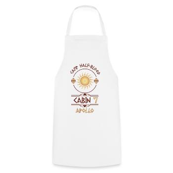 Cabin #7 in Camp Half Blood, Child of Apollo - Cooking Apron - white - Front - AI Model Male 185 dark (185cm)
