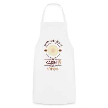 Cabin #15 in Camp Half Blood, Child of Hypnos - Cooking Apron - white - Front - AI Model Male 185 dark (185cm)