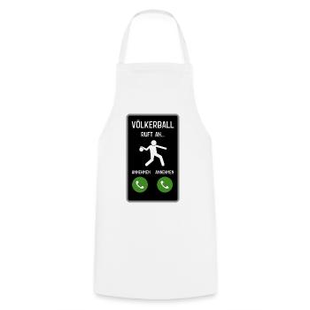 Völkerball ruft an - Kochschürze - Weiß - Vorne - AI Model Male 185 dark (185cm)